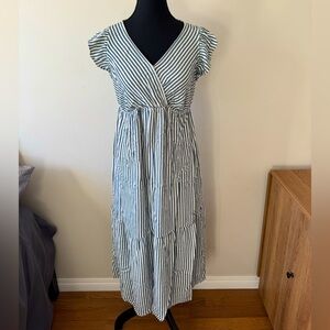 Adorable Blue & White Striped Maternity Dress (S)